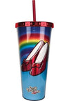 Wizard of Oz Ruby Slippers Foil Cup with Straw - Sweets and Geeks