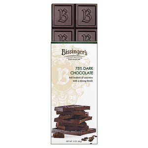 Bissinger's 75% Dark Chocolate Bar 3oz - Sweets and Geeks