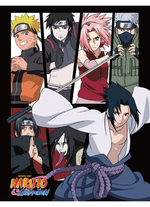Naruto Shippuden - Sasuke Uchiha & Group Sublimation Throw Blanket - Sweets and Geeks
