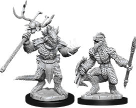 Dungeons & Dragons Nolzur`s Marvelous Unpainted Miniatures: W12 Lizardfolk & Lizardfolk Shaman - Sweets and Geeks