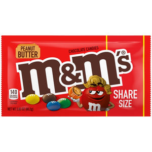 M&M's Peanut Fudge Brownie Mix Chocolate Candy, Share Size, 2.5 Oz