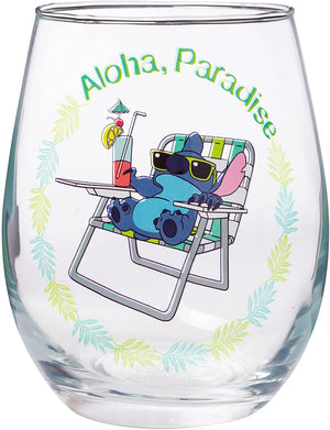 Disney - Lilo and Stitch Aloha Paradise Stemless Glass - Sweets and Geeks