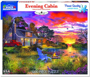 Evening Cabin  - 1000 Piece Jigsaw Puzzle - Sweets and Geeks