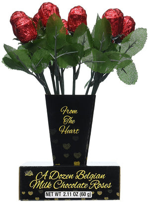 A dozen Belgian Milk Chocolate Roses - Sweets and Geeks
