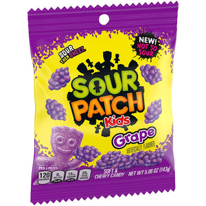 Sour Patch Kids Grape Peg Bag 5.06oz - Sweets and Geeks