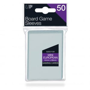 Board Game Sleeves: Mini European 44mm x 68mm (50 Count) - Sweets and Geeks