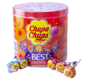 CHUPA CHUPS 60 PC BEST OF DRUM ASSORTED - Sweets and Geeks