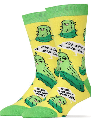 Big Dill Cotton Crew Funny Socks - Sweets and Geeks