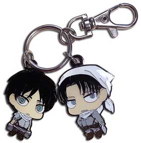 SD EREN & LEVI CLEANING OUTFITS METAL KEYCHAINS - Sweets and Geeks