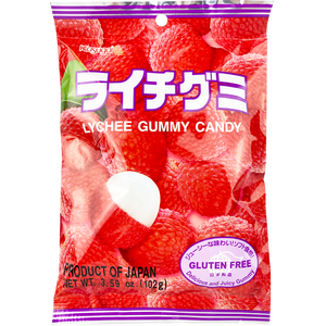 KASUGAI Lychee Gummy Candy - Sweets and Geeks