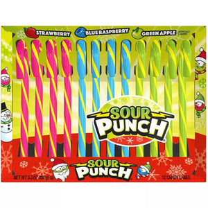 Sour Punch Candy Canes 12ct - Sweets and Geeks