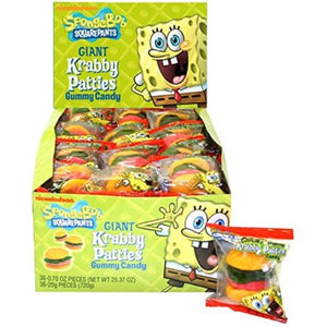 SpongeBob SquarePants Giant Krabby Patties Gummy Candy - Sweets and Geeks