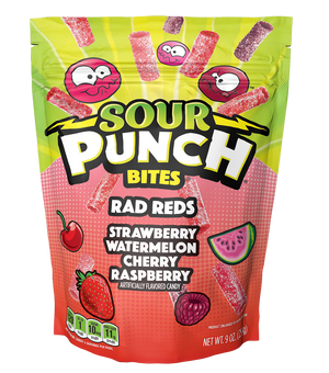Sour Punch RAD REDS BITES 9OZ BAG - Sweets and Geeks