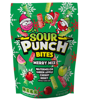 Sour Punch Christmas Mix 9oz Stand Up Bag - Sweets and Geeks