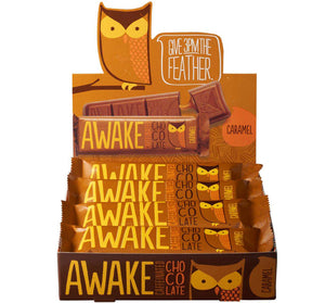 AWAKE CAFFEINATED CHOCOLATE BAR DISPLAY - CARAMEL - Sweets and Geeks