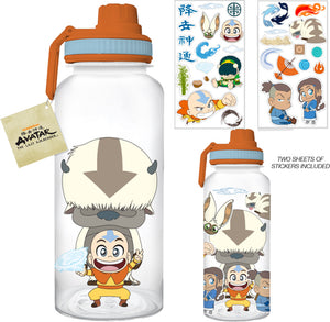 AVATAR: THE LAST AIRBENDER - CHIBI ICONS 32oz TWIST SPOUT PLASTIC BOTTLE w/STICKER SET - Sweets and Geeks