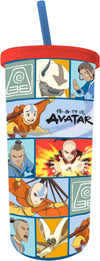 AVATAR CHARACTER ICON GRID 20oz PLASTIC TALL COLD CUP w/ LID & STRAW - Sweets and Geeks
