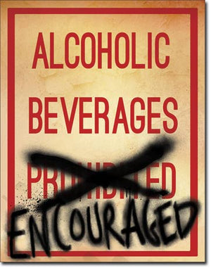 Alcoholic Beverages Metal Tin Sign - Sweets and Geeks