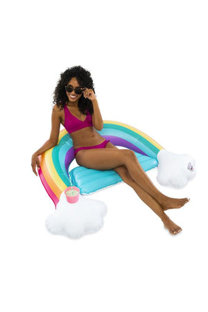 Rainbow Sling Seat Pool Float - Sweets and Geeks