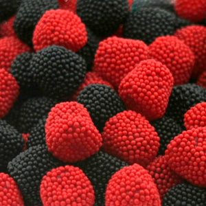 Gustafs Raspberries and Blackberries Gummi Candy 5LB - Sweets and Geeks