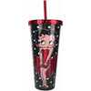 BETTY BOOP TALL CUP W/STRAW - Sweets and Geeks