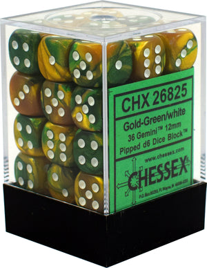 Chessex Gemini 12mm D6 Dice Block (36 Dice) - Sweets and Geeks