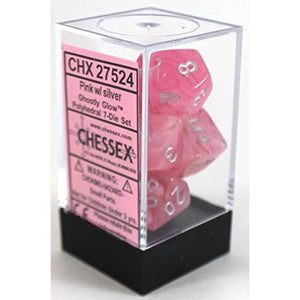 Ghostly Glow Polyhedral Dice Block (7 Dice) - Sweets and Geeks