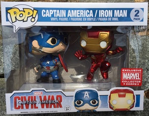 Funko Pop! Captain America: Civil War - Captain America & Iron Man (Action Pose) (2-Pack) - Sweets and Geeks