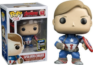 (DAMAGED BOX) Funko Pop! Marvel: Avengers: Age of Ultron - Captain America (Unmasked) (2015 Summer Convention) #92 - Sweets and Geeks
