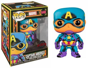 Funko Pop! Marvel - Captain America (Black Light Series) (Special Edition Exclusive) #648 - Sweets and Geeks