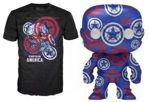 Funko Tees: Captain America (Art Series) and Captain America Shirt (Size L) - Sweets and Geeks