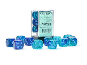 Chessex Gemini Blue-Blue/Light Blue 16MM D6 Dice Block - Sweets and Geeks