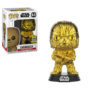 Funko Pop! Movies: Star Wars - Chewbacca (Gold Chrome) (2019 Galactic Convention) #63 - Sweets and Geeks