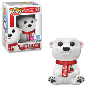 Funko Pop! Ad Icons: Coca Cola - Coca Cola Polar Bear (Flocked) (Funko Limited Edition) #58 - Sweets and Geeks