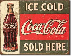 Coca Cola 1916 Ice Cold Vintage Metal Tin Sign - Sweets and Geeks