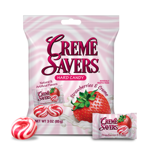 Creme Savers Strawberries & Creme 3oz Peg Bag - Sweets and Geeks