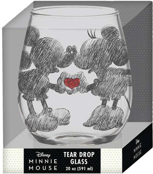 Classic Disney - Mickey and Minnie Heart 20oz Stemless Glass - Sweets and Geeks