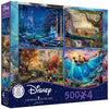 Thomas Kinkade The Disney Collection 4 in 1 Multipack Cinderella, The Lion King, Mickey and Minnie Mouse, The Little Mermaid Jigsaw Puzzles - Sweets and Geeks
