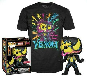 Funko Pop Tees: Marvel - Venomized Eddie Brock (Black Light) Set XL - Sweets and Geeks
