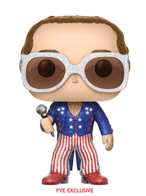 Funko Pop! Rocks: Elton John - Elton John (Patriotic) (Glitter) (F.Y.E. Exclusive) #63 - Sweets and Geeks