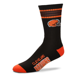 Cleveland Browns 4 Stripe Deuce Sock Alternate - Large - Sweets and Geeks