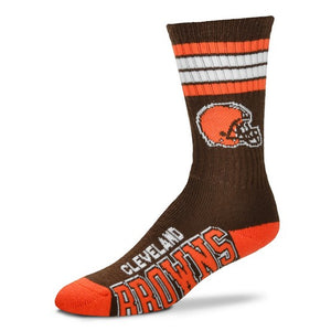 Cleveland Browns 4 Stripe Deuce Socks - Youth - Sweets and Geeks