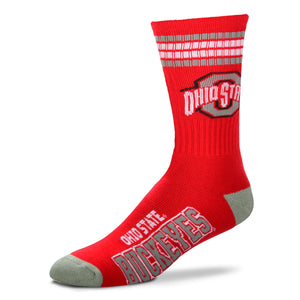 Ohio State Buckeyes 4 Stripe Deuce Socks - Medium - Sweets and Geeks