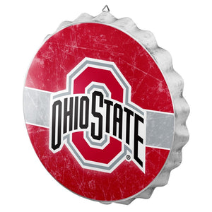 Ohio State Buckeyes Metal Distressed Bottle Cap Sign - Sweets and Geeks