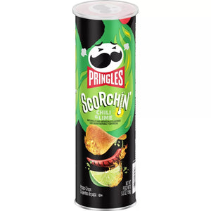 Pringles Scorchin Chili & Lime Can 5.6oz - Sweets and Geeks