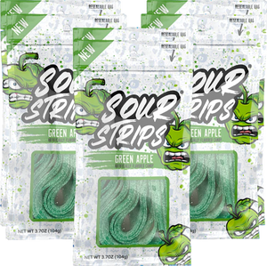 Sour Strips - Green Apple 3.7oz Bag - Sweets and Geeks