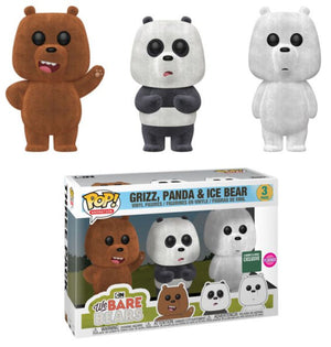 Funko Pop! We Bare Bears - Grizz, Panda & Ice Bear (Flocked 3-Pack) - Sweets and Geeks