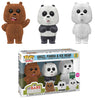 Funko Pop! We Bare Bears - Grizz, Panda & Ice Bear (Flocked 3-Pack) - Sweets and Geeks