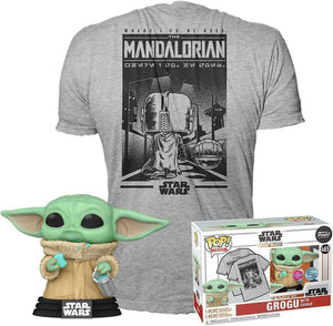 Funko Pop! Tees: Star Wars: The Mandalorian - Grogu with Cookies and Pop! Tee Combo (Medium) - Sweets and Geeks