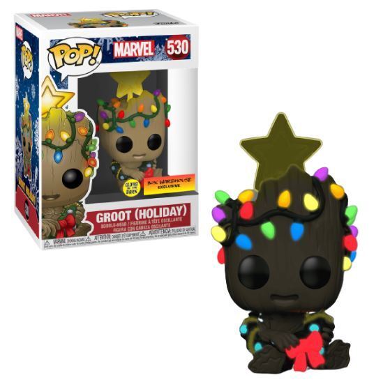 Funko Pop! Groot Holiday #530 US Exclusive Rare Rare Chase Grail Noël  Marvel Glow in